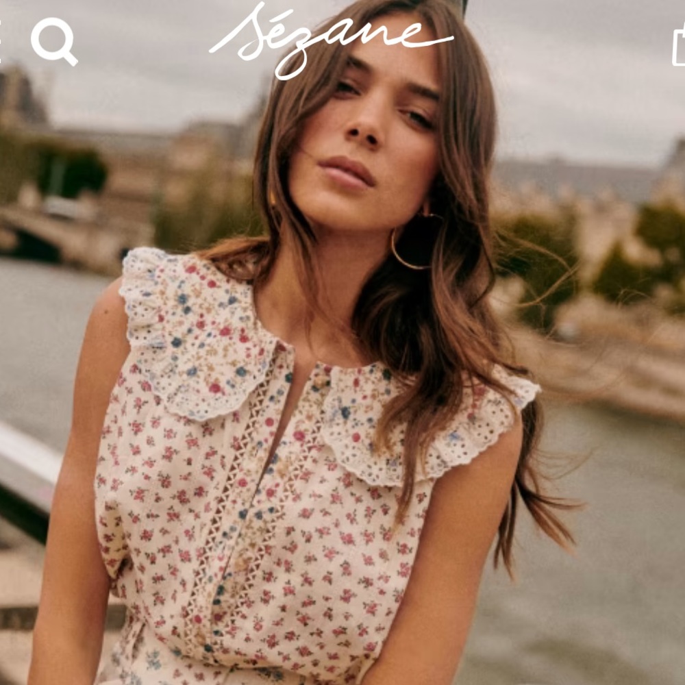 PNWT Sezane Susan blouse sz 36